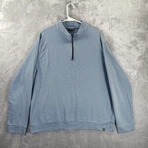 Tasc Performance Shirt mens XXL 1/4 Zip Pullover Blue Striped Outdoor Bamboo 2XL